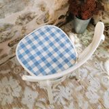 Baumann vintage bistro chair in white and blue gingham