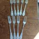 9 silver-plated Art Nouveau forks 1900-1920 with daisy decoration