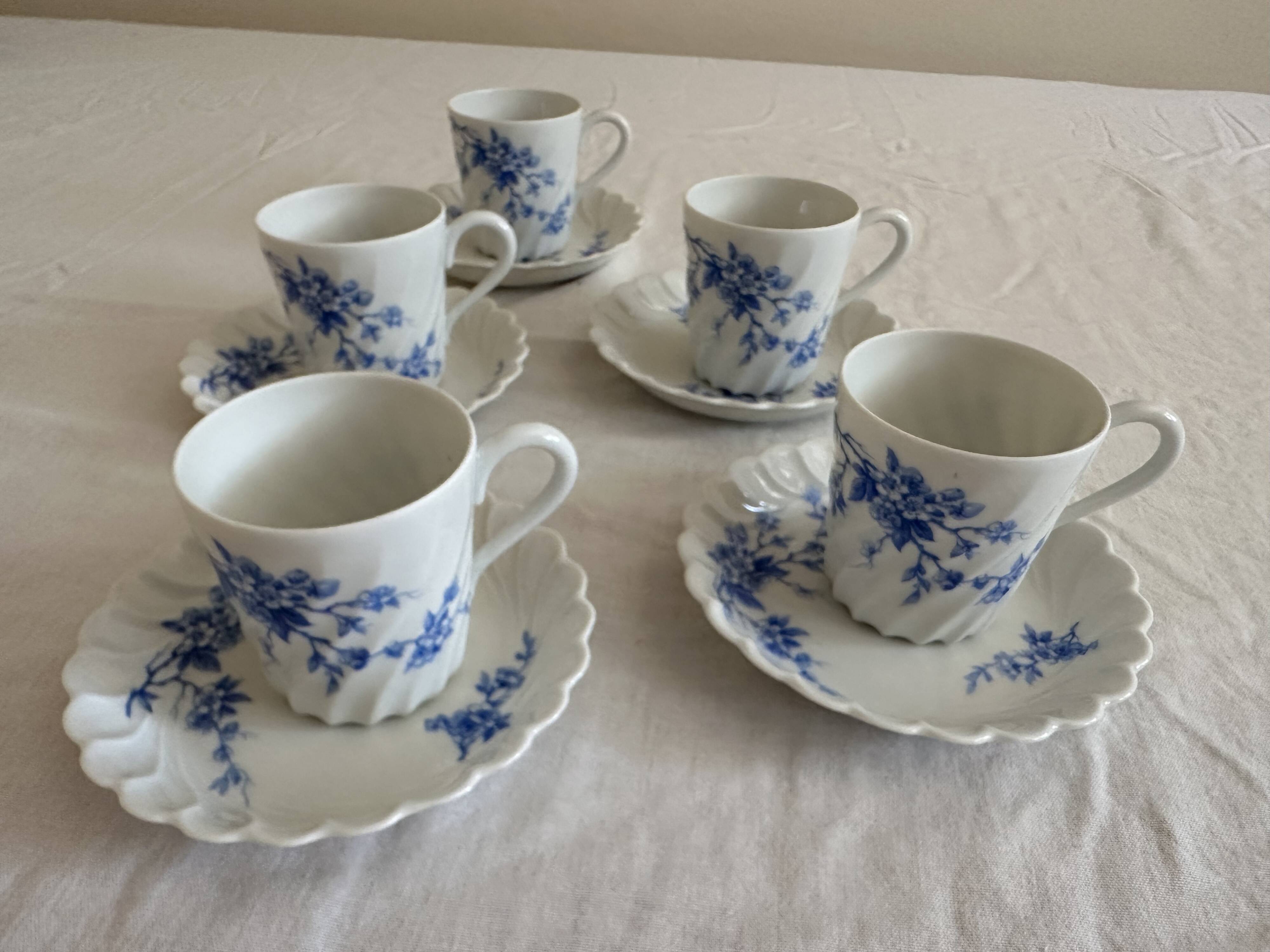 Espresso cups and their saucers Haviland Limoges