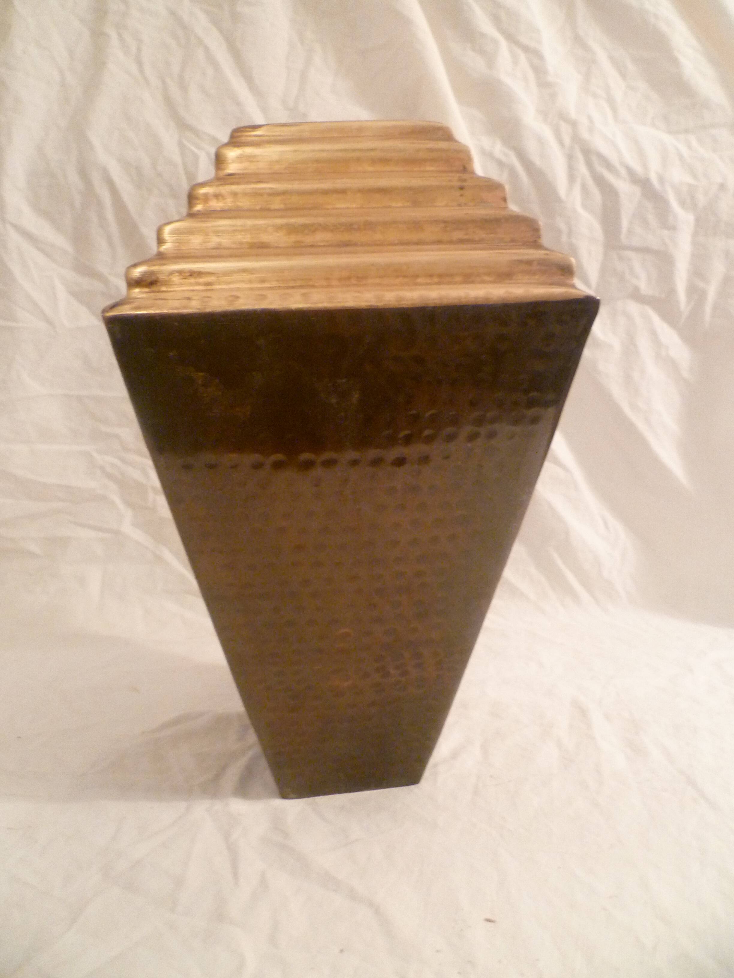 Collector hammered copper vase design