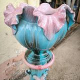 Vase and its ceramic pedestal by Delfin MASSIER circa 1890