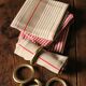 Lot 6 serviettes de table coton rayures matelas vichy rouge beige création