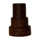 Pyramidal circular teak monoxyle candlestick H7 D5