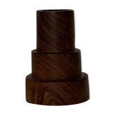 Bougeoir circulaire en teck monoxyle pyramidal H7 D5
