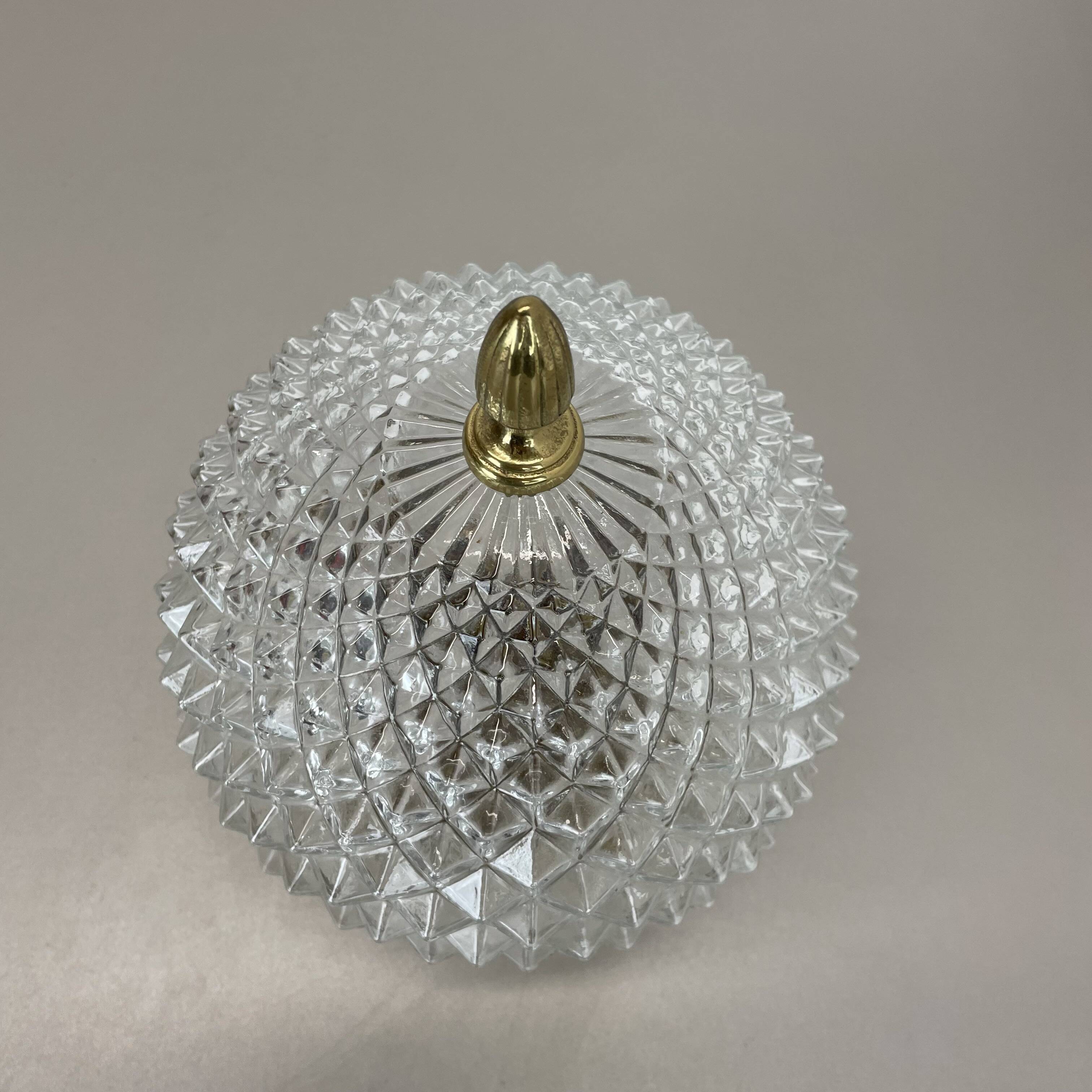 Modernist  "pineapple" ceiling light by glashütte limburg attrib., germany 1970