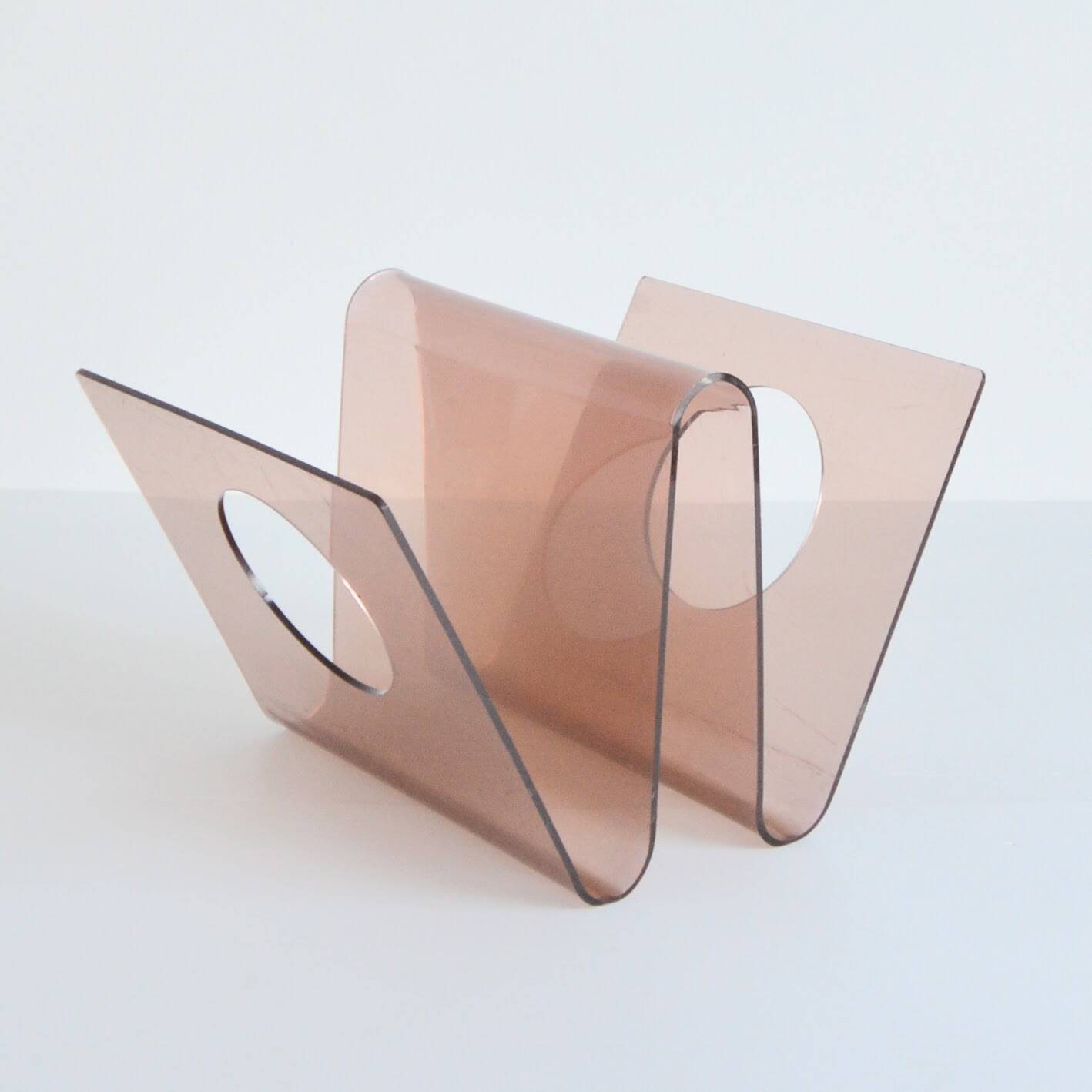 Michel Dumas / Roche Bobois plexiglass magazine rack 1970s