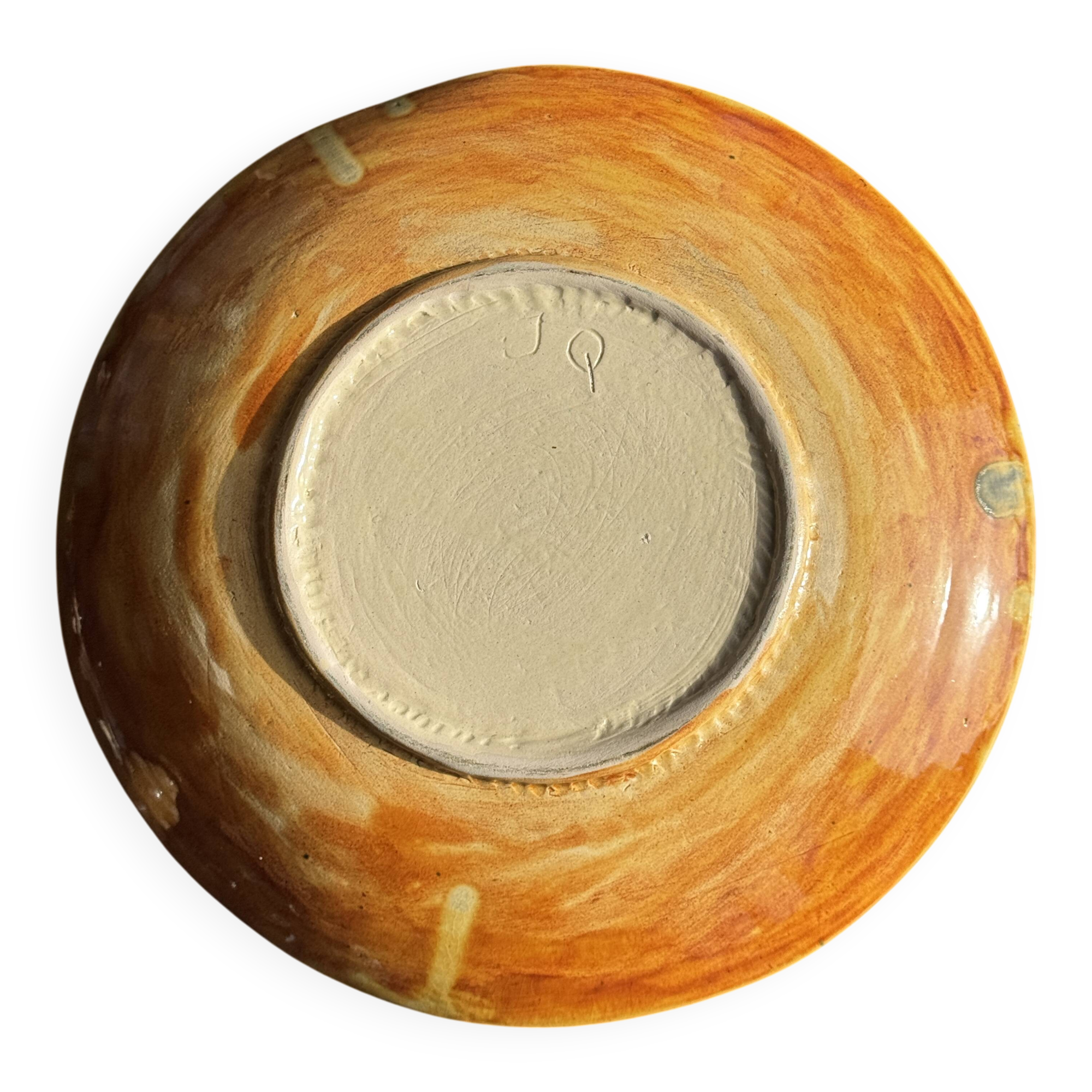 Large circular dish in West Germany style, brand JQ D35 H5.