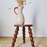 Modernist farm stool with screw legs