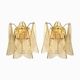 Paire d'appliques en verre de Murano Amber Rondini en or par Simoeng