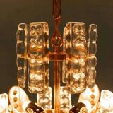Midcentury gold crystal suspension by Orrefors, Fagerlund