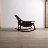 Liceu de Artes e Oficios rocking chair with ottoman, Brazil 1960s
