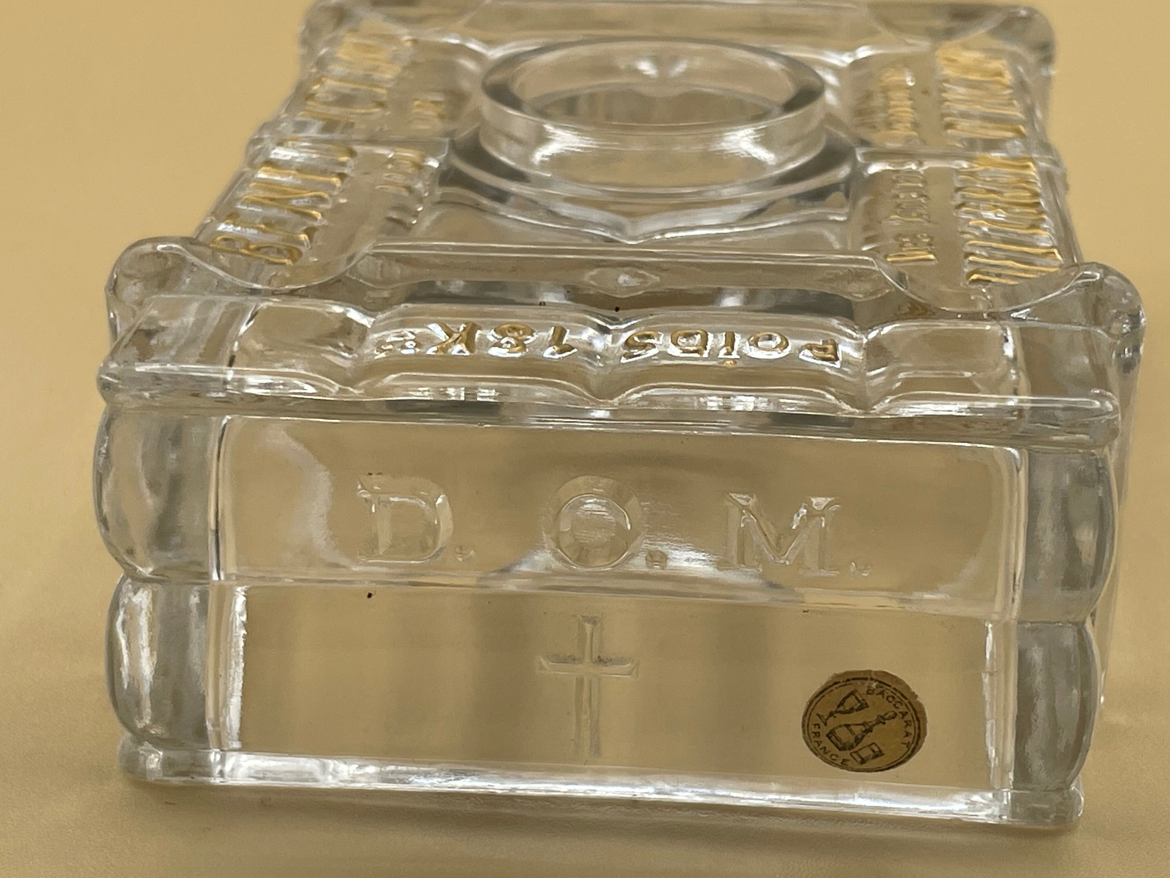 Advertising inkwell for the brand Baccarat crystal Benedictine liqueurs.