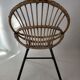 Fauteuil enfant rotin et métal années 60