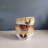 Trio of vintage stoneware bowls