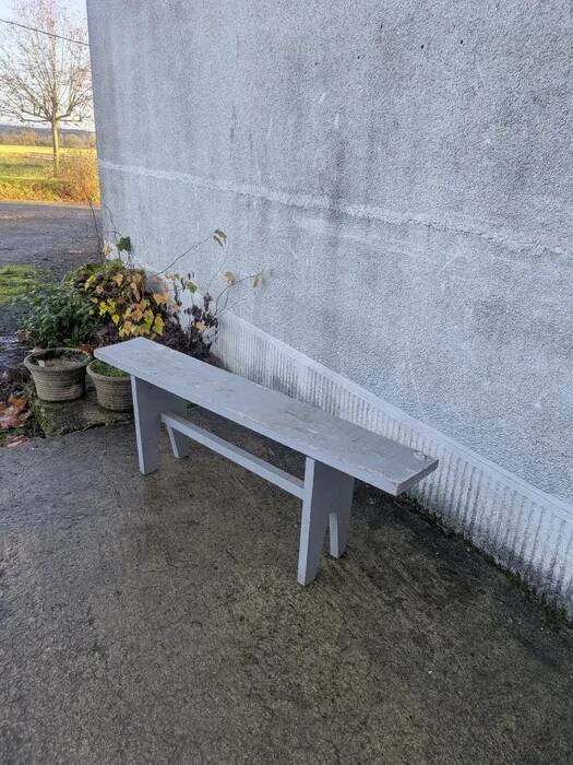Grey farm bench