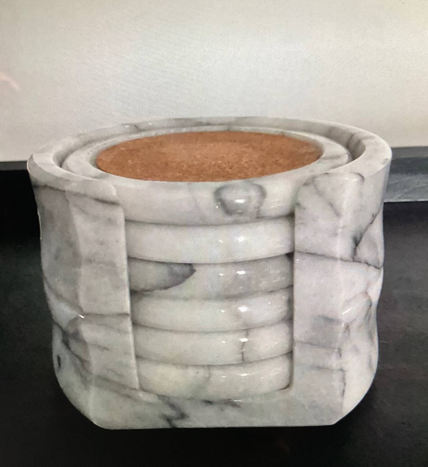Vintage marble coaster set