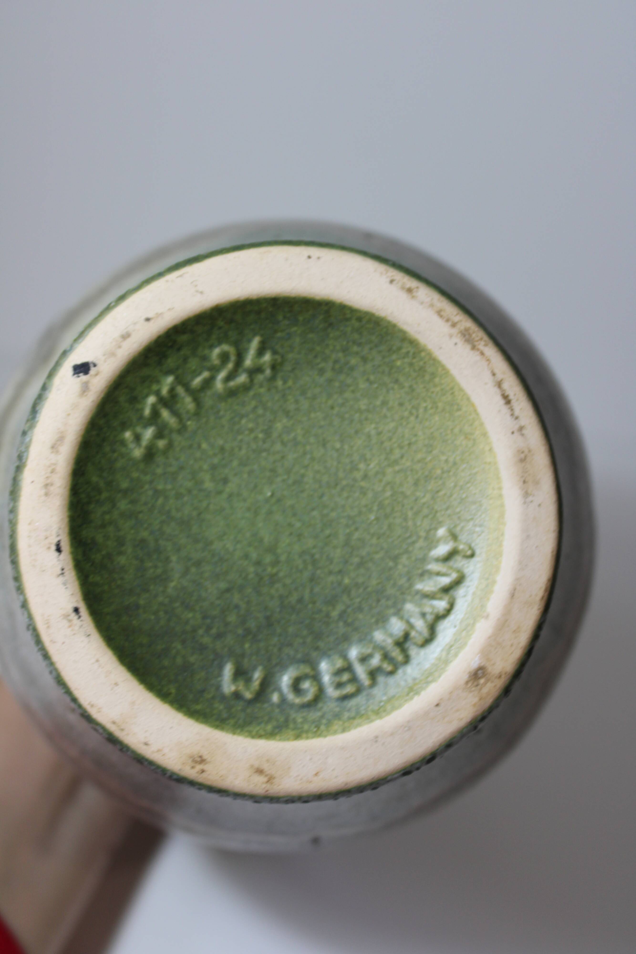 West germany blue green vintage carafe vase