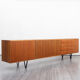 Very large enfilade, 60s, teak, restored, 293cm