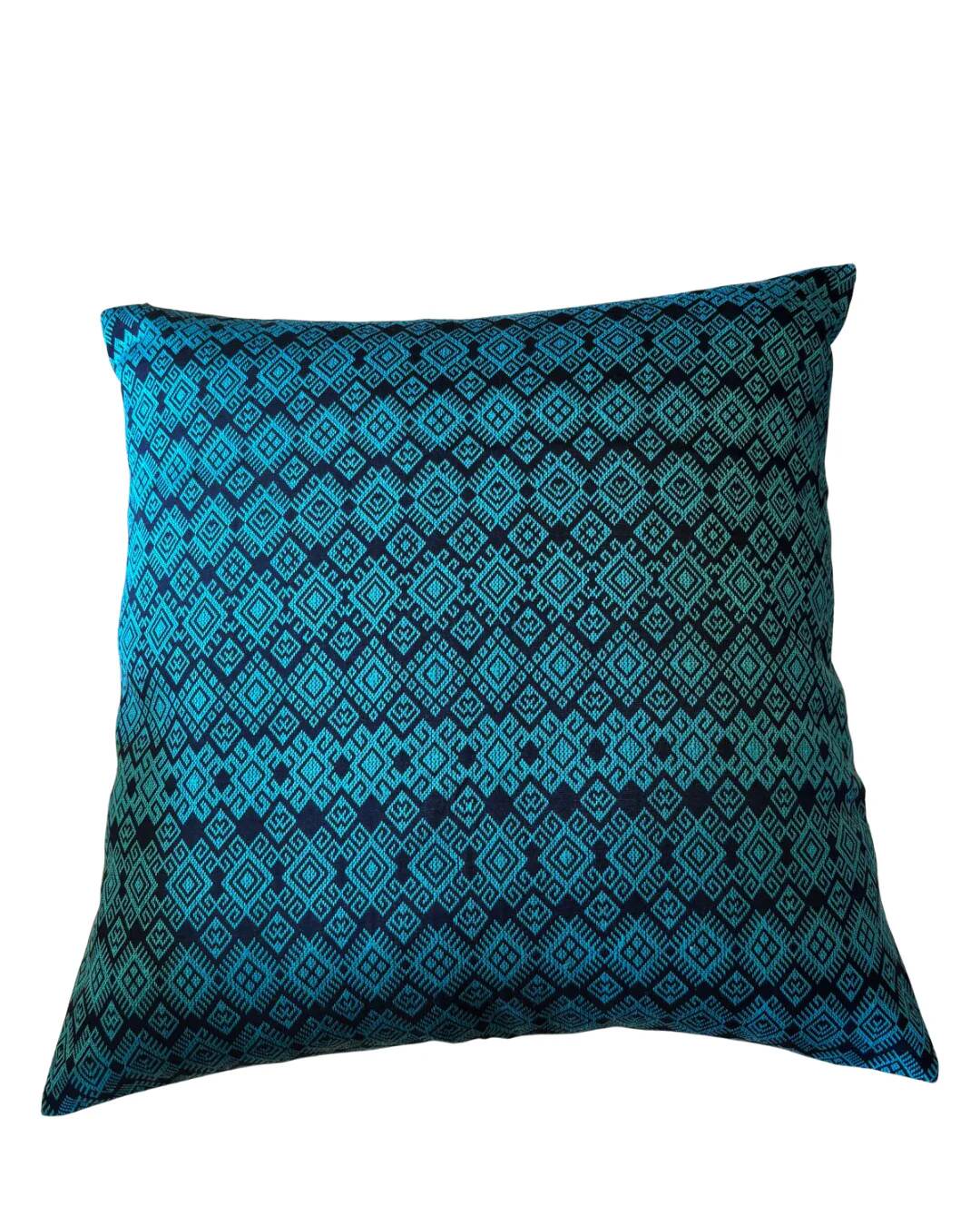 Kachin blue and turquoise cushion cover (RIDA)