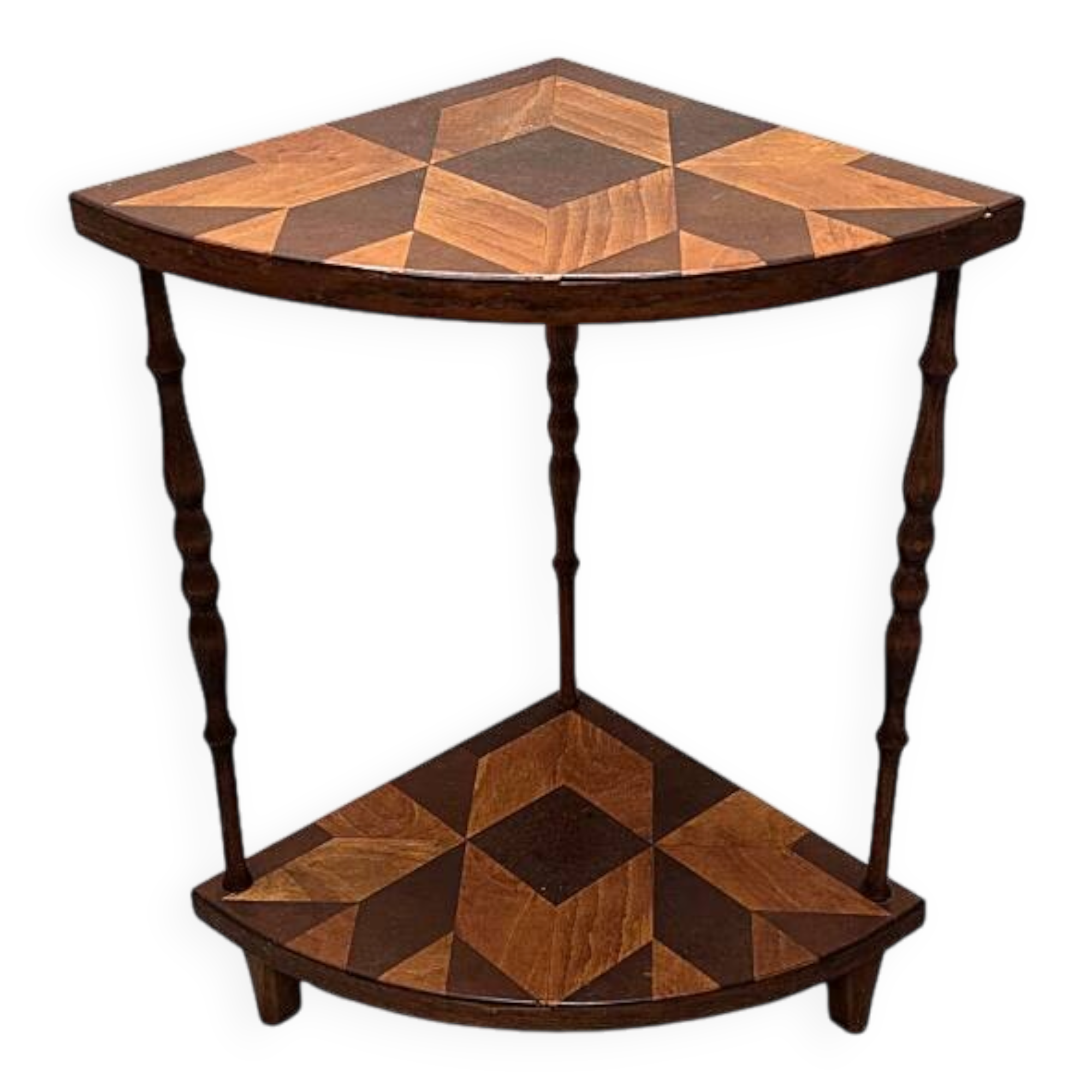 Table d'angle vintage française à étagères, années 1960
