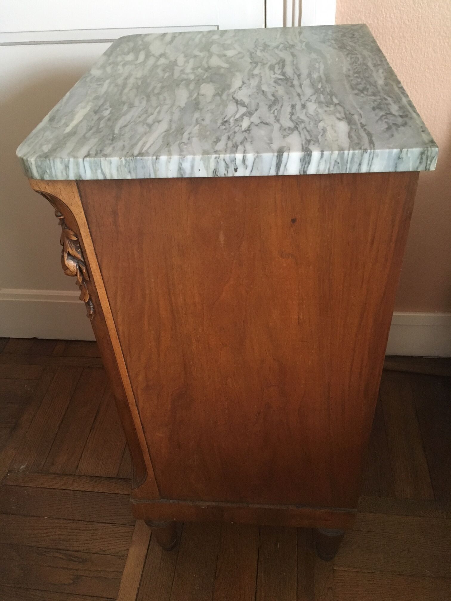Louis Philippe nightstand with marble
