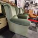 Vintage armchair in light green fabric from the 70s