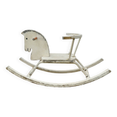 Cheval à bascule bois peint vintage 1970