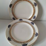 6 Longwy Art Deco plates