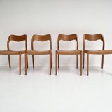 Set of 4 chairs by Niels Otto Moller, 1950s