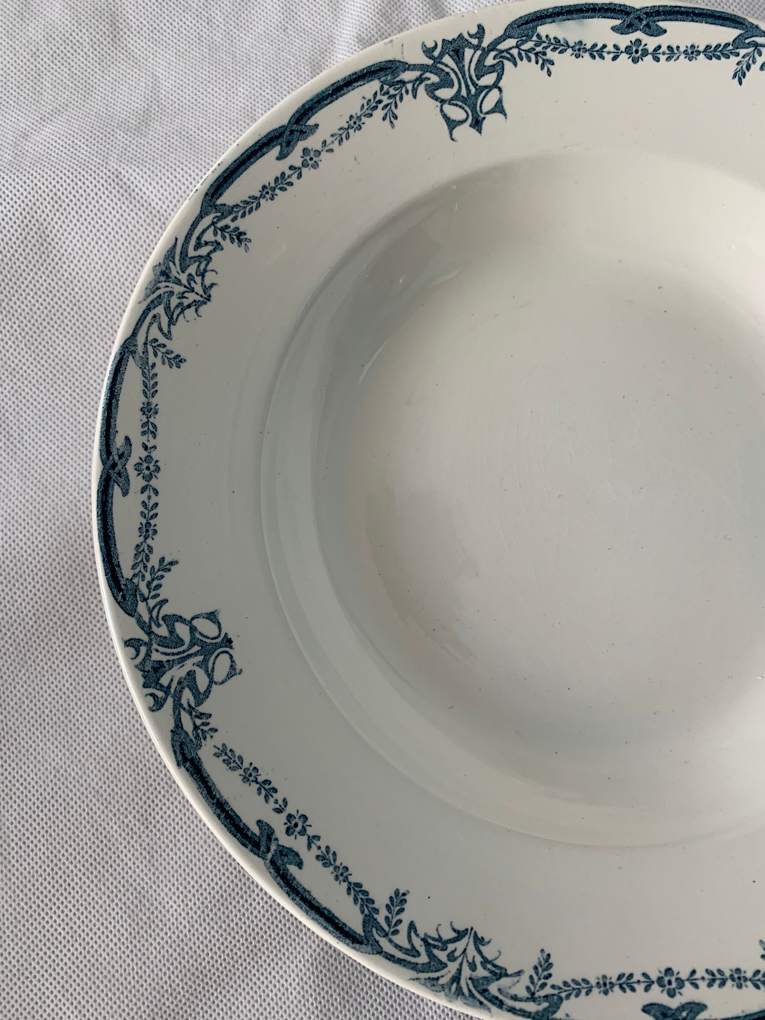 Service 20 plates and 3 dishes blue earthenware Vaucluse U-C Sarreguemines Digoin