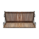 Wrought iron and rattan design vintage storage