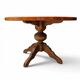 Solid oak dining table, also known as a monastery table, with a sturdy central pedestal, heavy-duty construction