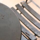 Vintage dark green metal bistro set