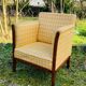 Art Deco club armchair in solid wood, early 20th century