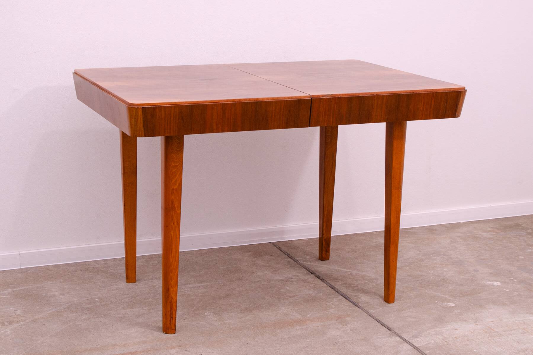 Mid century walnut folding dining table by Setona, 1950s, Czechoslovakia