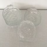 set of 6 glass pineapple cups