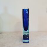 Vase en verre épais bicolore
