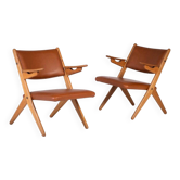 Architectural Armchairs by Arne Hovmand Olsen, Denmark, 1970s, Set of 2