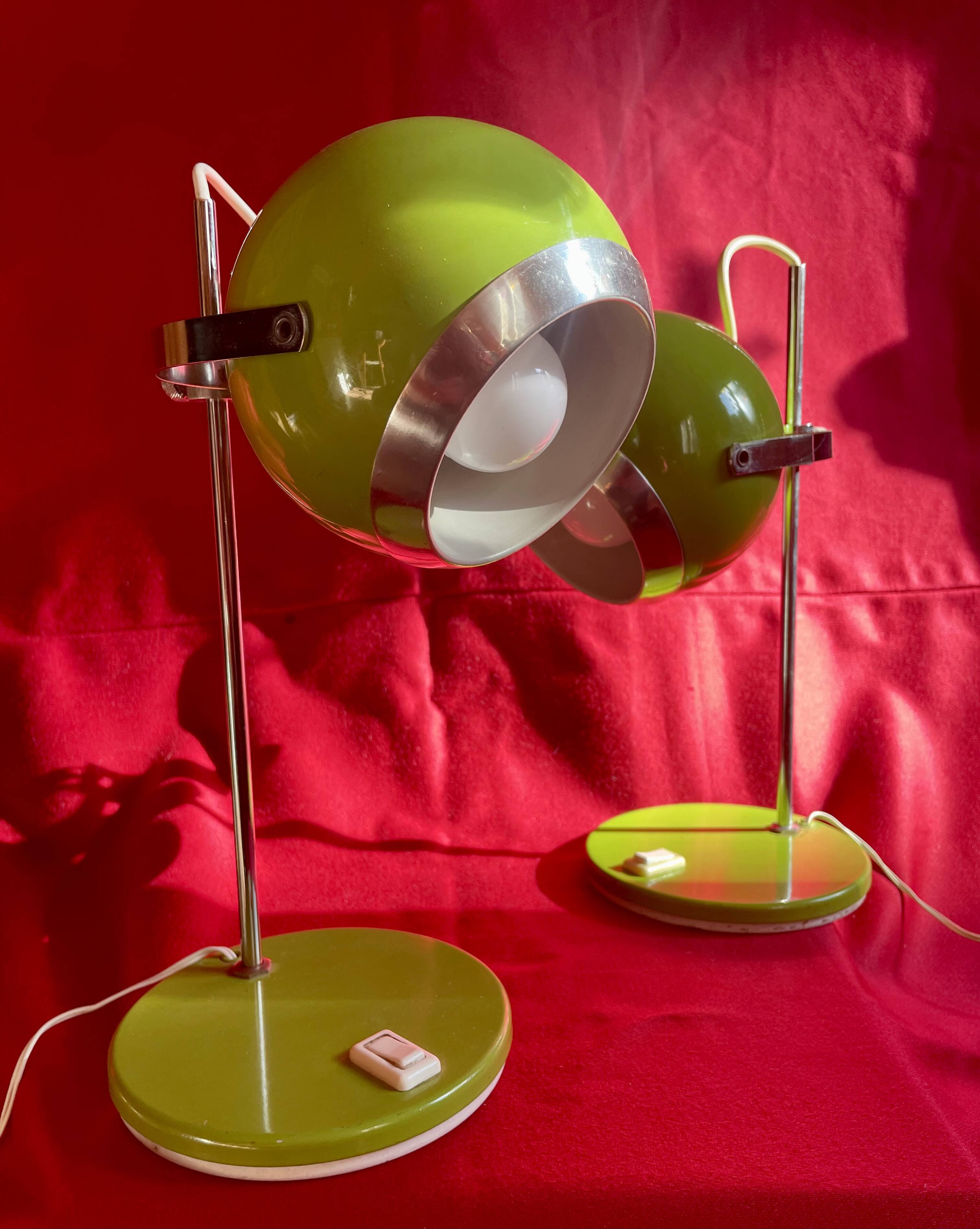 Paire de lampes Eye-Ball, année 70