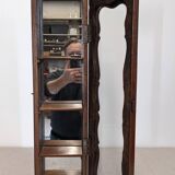 Louis XV style wall display cabinet in walnut, France mid-20th century.