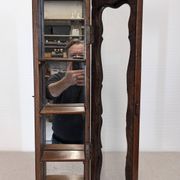 Louis XV style wall display cabinet in walnut, France mid-20th century.