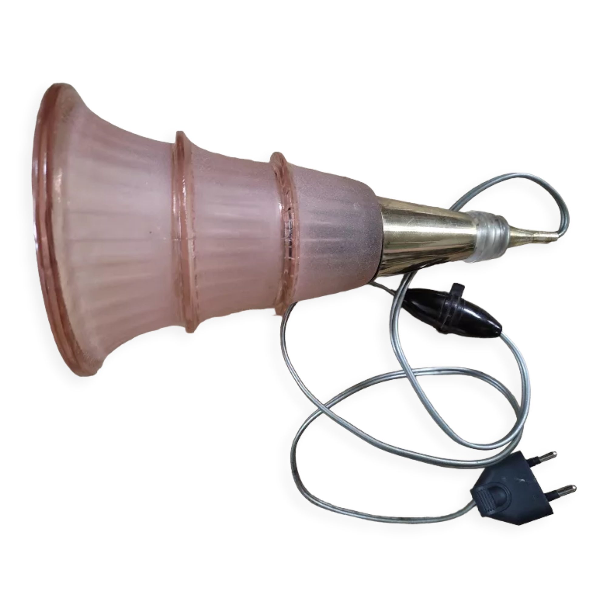 Walkaround lampshade glass paste pink old vintage flea