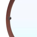 Curved plywood round mirror, 1960s