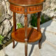 Small side table in precious wood marquetry in the Louis XV style.