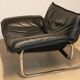 Vintage armchair by Johan Bertil Häggström for Ikéa in leather and chrome metal, 1970s