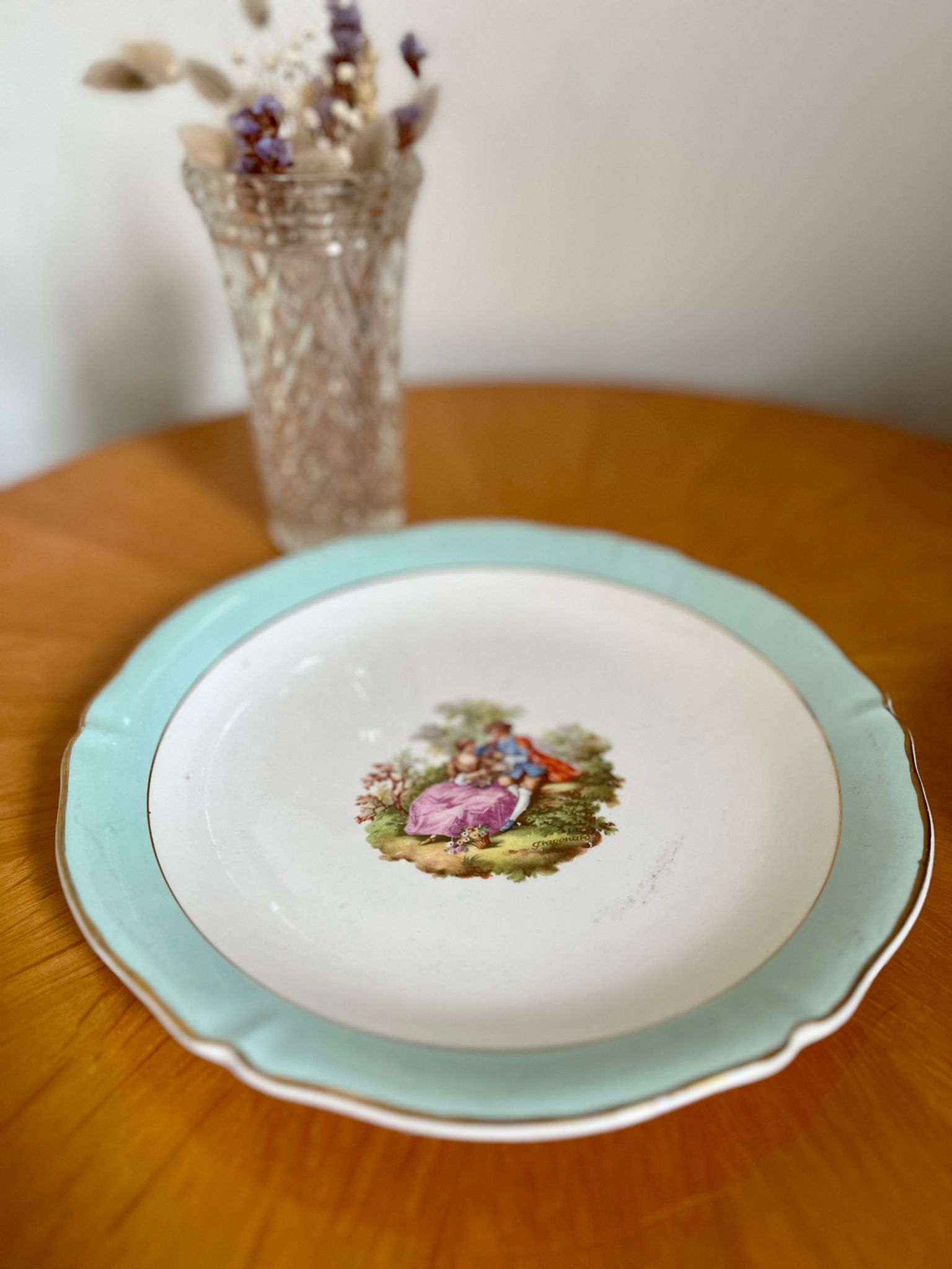Ceranord France “Fragonard” semi vintage porcelain dish