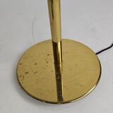 Italian floor lamp with pink Murano glass and brass foot