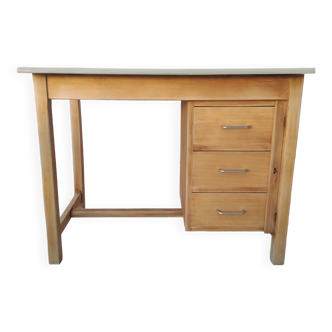 Vintage desk in beech and oak 60s