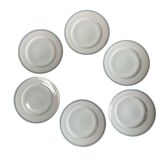 6 flat plates, antique porcelain from the Couleuvre factory.