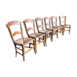 6 old mulched chairs in fruitier